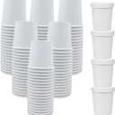 60 Pack 12 oz White Paper Ice Cream Cups with Lids, To Go Soup Containers Dessert Bowl, Microwave and Freezer Safe Food Storage Bowls for Parties, Christmas, Takeout, Picnics