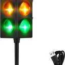 Yexiya Traffic Light Lamp Color Change 11 Inch Mini Stop Light Lamp Room Decor USB Cool Decorative Desk Lamp for Boys Girls Kids Room Party Decorations (2 Pcs)
