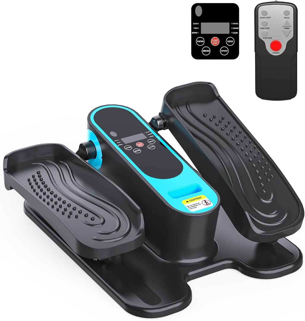 2025 New Under Desk Elliptical Machine,Portable Seated Pedal Exercise Machine for Seniors,Mini Leg Exerciser with 5 Adjustable Speeds&Remote Control,Quiet&Compact for Home Office (Blue)