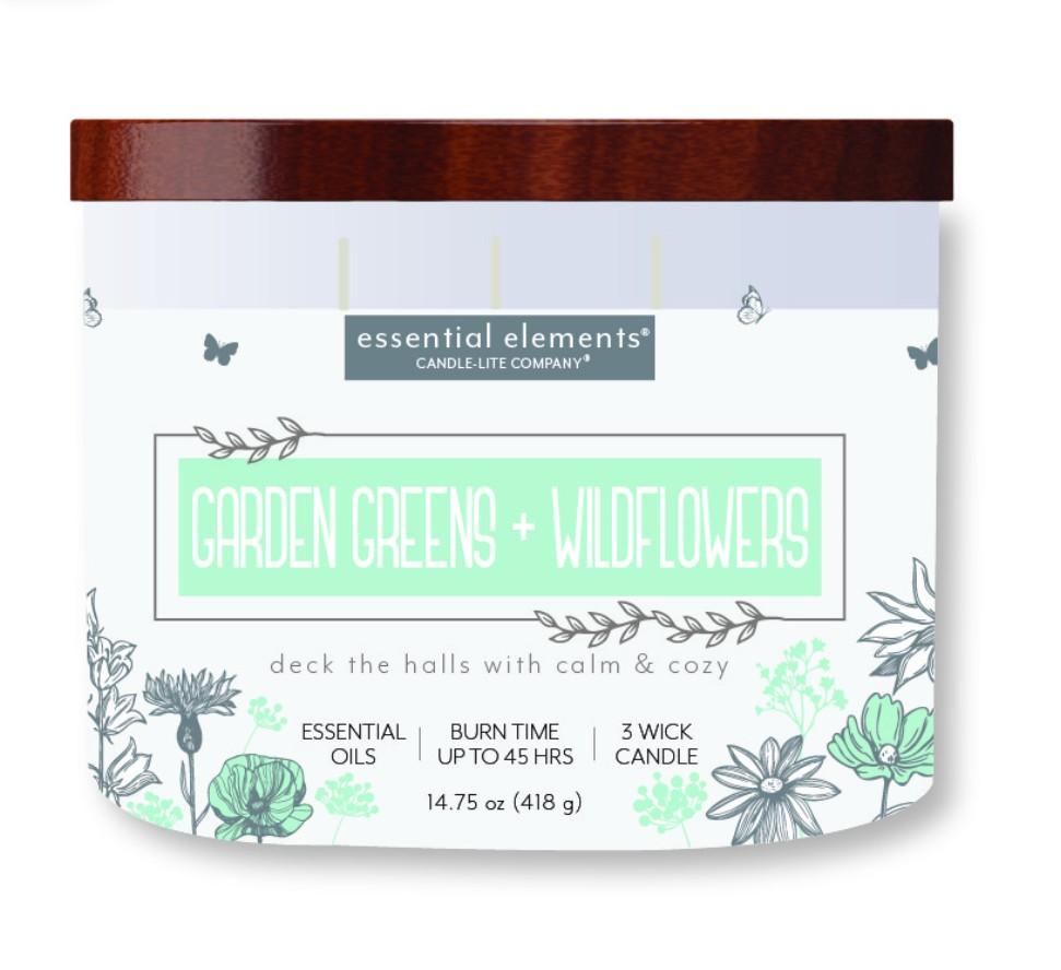 Garden Greens & Wildflowers 3-wick 14.75oz Jar Candle