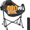 Aohanoi Hammock Camping Chair,Heavy Duty Swinging Rocking Camping Chairs for Adults Support Up to 400lbs,Folding Portable Chair with Cup Holder and Headrest Pillow