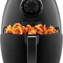 CHEFMAN Small Air Fryer Healthy Cooking, 3.6 Qt, Nonstick, User Friendly and Dual Control Temperature, w/ 60 Minute Timer & Auto Shutoff, Dishwasher Safe Basket, Matte Black, Cookbook Included