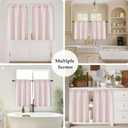 OWENIE Blush Pink Cafe Curtains 36 Inch Length 2 Panels Set, Light Filtering Textured Short Kitchen Curtains Over Sink, Small Window Curtain Tier for Cabinet Bathroom RV Camper Basement, 30"W by 36"L