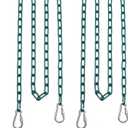 2 Swing Chains Heavy Duty (63") Fully Plastic Coated with 4 Free Quick Links Anti-Rust Iron Link Chains for Playground Kids Tree Swing Seat Accessories and Replacement (Green)