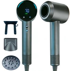 STFF ion Hair Dryer high Speed brushless Motor with Blow Dryer Diffuser,1400W Ultra-Fast Dryer,Ultra-Ligh, Low Noise,Intelligent LCD Display,for Women/Girls