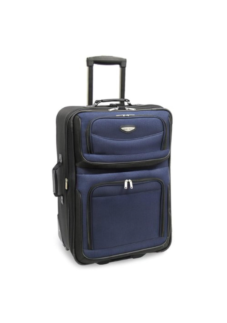 Travel Select Amsterdam Expandable Rolling Upright Luggage, Navy, Checked-Medium 25-Inch