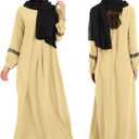Muslim Dresses for Women (Khaki, Small)