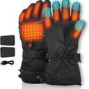 Heating Gloves for Men, Rechargeable Battery Waterproof & Windproof Thermal Touchscreen Winter Gloves for Riding Skiing Skating Hiking (Large)