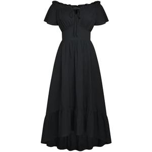 Scarlet Darkness Renaissance Dress for Women Off Shoulder Flowy Western Dresses, L