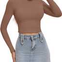 SKYZOO Long Sleeve Crop Tops for Women 2025 Slim Fit Basic Fall Fashion Y2k Teen Girl Clothes (XL)