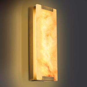 14.2 in Brass Alabaster Wall Sconces, Natural Marble Wall Sconces Indoor Alabaster Sconces for Living Room, LED Modern Alabaster Sconces Wall Lighting for Dining Room,Bedroom,Stairs (Bronze)