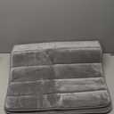 NIOKIT Thick Memory Foam Bath Mat Ultra Soft Velvet Absorbent Bathroom Rug Indoor Entryway Door Mats Non Slip Machine Washable Bath Rugs for Bathroom Floor,Tub,Shower,Toilet 20" x 24",Light Gray