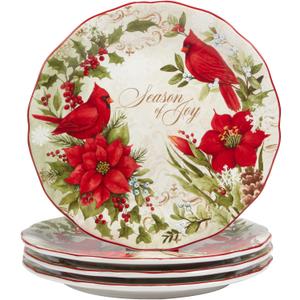 Certified International Winter's Medley 11" Dinner Plates, Set of 4, Multicolor, Large