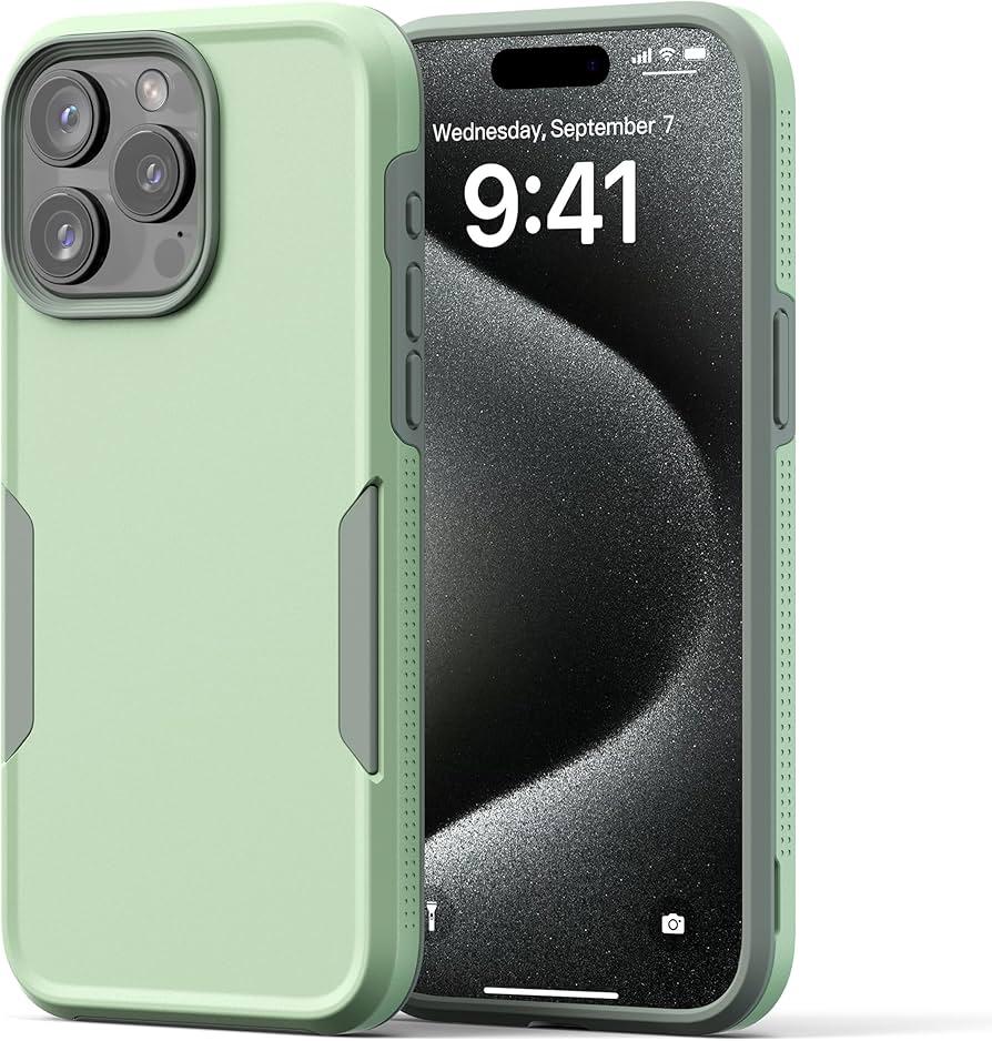 NTG【2023 New Designed for iPhone 15 Pro Max Case, Heavy-Duty Tough Slim Shockproof [2 Layer Structure][Military Grade Protection] Phone Case for iPhone 15 Pro Max(6.7 Inch), Green, Pack Of 5