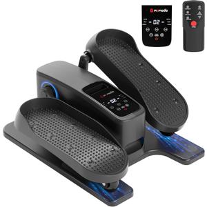 MOMODA Under Desk Elliptical Machine, 2 in 1 Electric Seated Pedal Exerciser with 12 Adjustable for Senior & Home & Office, Forward & Reverse, Manual & Auto