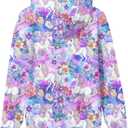 Ahegao Girl Hoodies Girl White Unicorn Sweatshirts Lightweight 7-8 Years Girl's Pink Flowers Pullover Sports Long Sleeve Hooded Sweaters