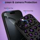 KANGHAR for iPhone 16 Pro Case Cute Leopard Design Soft Flexible TPU Large Window Camera Lens Protector Phone Case Protective Cover Black and Purple Cheetah Print