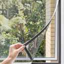 Paramondo DIY Magnetic Window Screen, Durable White Frames with Gray Fiberglass Mesh, 39 x 59 Adjustable No Drilling Cut-to-Fit Screens for House Windows