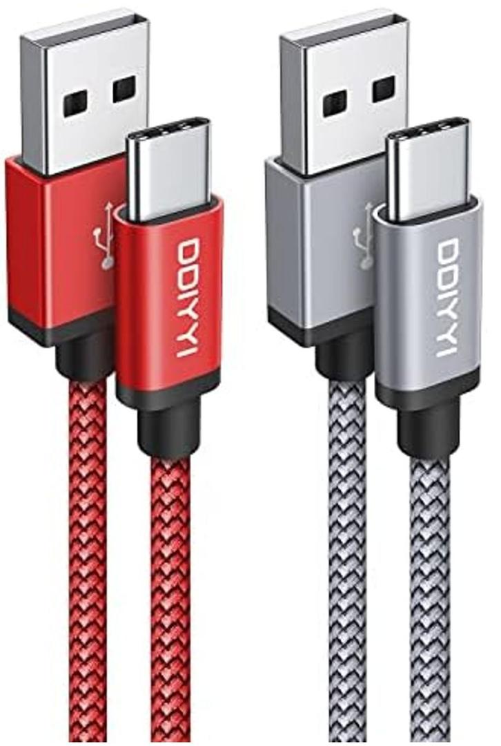DDIYYI USB C Cable 6ft, 2-Pack USB to USB C Fast Charging Cable Braided Charger Cord for iPhone 17 Air 17 16 Pro Max, Samsung, Pixel 9