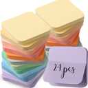 Maitys 24 Pads Round Corner Sticky Notes Bulk 3 x 3 Colorful Cute Pastel Self Sticky Note Macaroon Aesthetic Shaped Memo for Office School Student Teacher Nurses Supplies 2400 Sheet 12 Color