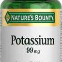 Nature's Bounty Potassium 99mg, Supports Fluid Balance and Muscle Activity, Involved in Normal Heart Function, Potassium Gluconate Dietary Supplement, Gluten Free, 1 Per Day, 100 Vegetarian Caplets (EXP 07/01/27)