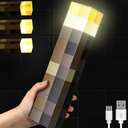 Torch Light Wall Mounted, USB Rechargeable Light-up Torch Lamp with Wall Mount & Hand Held for Boys Bedroom Decoration - Four Colors