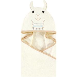Little Treasure Unisex Baby Cotton Animal Face Hooded Towel, Neutral Llama, One Size