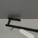 ASTOFLI Paper Towel Holder Under Cabinet No Drilling, Self Adhesive Paper Towel Holder Wall Mount for Kitchen Rack, Under Counter Napin Holder No Drill, 304 Stainless Steel Matte Black