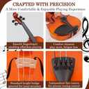 Violin 4/4 Full Size Kit for Beginners, Glossy Violin Fiddle Set for Adults, Students with Violin Case, Bow, Rosin, Fingerboard Sticker, Shoulder Rest, Extra Strings and Bridge(Plywood, Full)