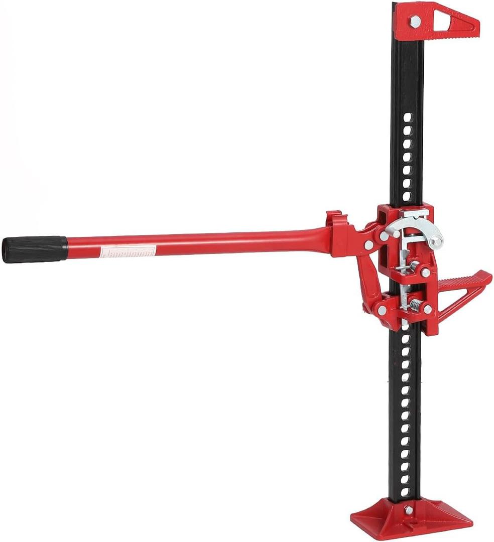 33" Farm Jack 3 Ton Heavy Duty, Hi-Lift Off Road Jack for Truck SUV Tractor - 7000LB Capacity, Ratcheting Lift 5.12-25.39" (Red)