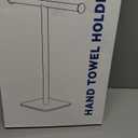 RUACQ Hand Towel Stand, 16" T-Shape Hand Towel Holder Stand for Bathroom, Kitchen and Countertop Towel Holder 304 Stainless Steel Hand Towel Rack with Weighted Base (Brushed Nickel)