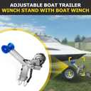 Boat Trailer Winch Post with 1200LB Boat Winch Compatible with 3" W X 4" H Boat Trailer Drawbar, Height Adjustable Boat Winch Mounts, Boat Trailer Winch Stand with Roller