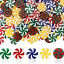 2 x Candy Cane Christmas Decorations, 50 PCS Colorful Plastic Fake Peppermint Candy Cane(1 Inch) Hanging Ornaments for Christmas Tree decoration Xmas Holiday Party Favors Supplies Decor Craft DIY