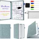 Feifeiya 6 Sides Dry Erase Notebook Portable White Board 12"x9"(a4) Travel Dry Erase White Board Notebook Foldable Anti-ghosting Surface for Office, School, Study, Travel & Business Meeting Planning