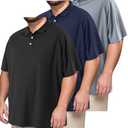 Taiyin 3 Pack Men's Slim Fit Big and Tall Golf Shirt Quick-Dry Performance Short Sleeve Lightweight Athletic Shirt 5XL