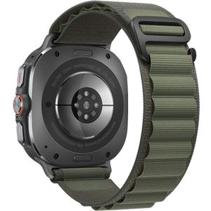Trail Band for Samsung Galaxy Watch Ultra Bands 47mm Men/Women,Rugged Fabric Nylon Alpine Sport Loop Strap for Samsung Galaxy Watch 7 Ultra Band 47 mm 2024 Breathable Replacement Wristband (04-Army Green)