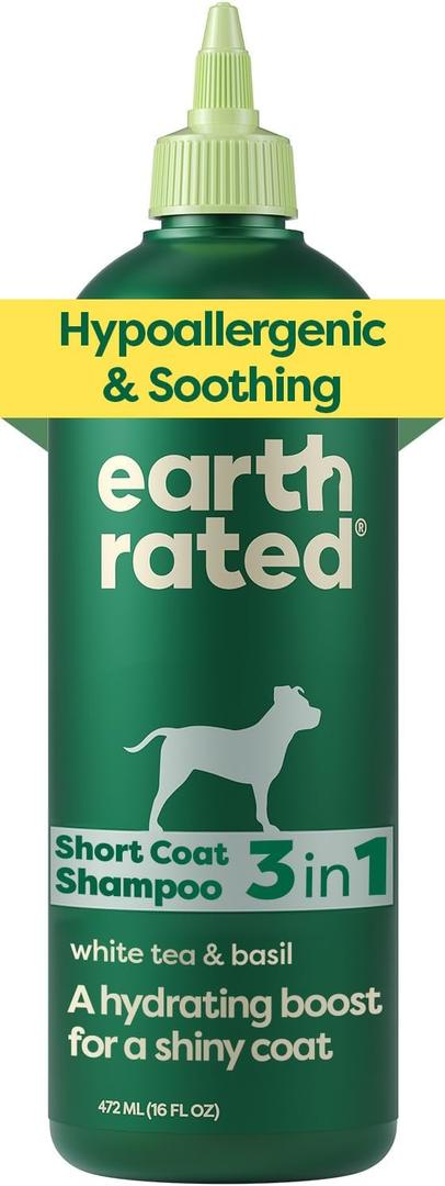Earth Rated Hypoallergenic 3-in-1 Soothing Dog Shampoo & Conditioner for Dogs & Puppies, Deodorizing, 98.5% Natural Origin Ingredients, 16 oz