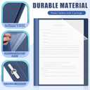 Teling 24 Pcs Clear Front Report Covers with 3 Prongs Presentation Folders Plastic Resume Portfolio Report Letter Size Presentation Binder for Paper Document School Office(Navy Blue)