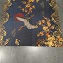 52x52inches Japanese Square Tablecloth Cherry Blossom Bird Mountain Asian Chinese Style Table Cloth Dark Blue Waterproof Fabric Table Cover for Kitchen Dining Room Indoor Outdoor Home Decor