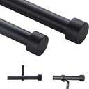 1 "Curtain Rod 36-72 in:Black curtain rods with Modern Design,2 Pack Black curtain rods(3-6 Feet),Adjustable Industrial Drapery Rods of Window Treatment (Matte black,36" -72"）