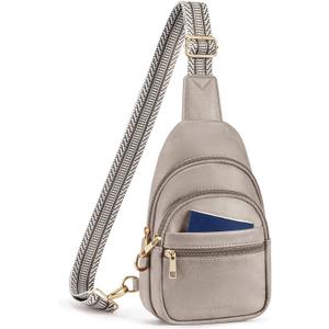 CHOLISS Anti Theft Small Sling Bag for Women and Men RFID Leather Crossbody Bags Fanny Pack Chest Bag Travel Purse Daypacks (Grey)
