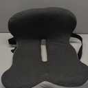 MYFAMIREA Truck Seat Cushion, Memory Foam Trucker Seat Cushion for Truck Driver Long Sitting with Adjustable Strap, Back Support and Pain Relief for Trucker Driving Car Office Chair and Pain (Average Size, Dark Gray+light Gray)