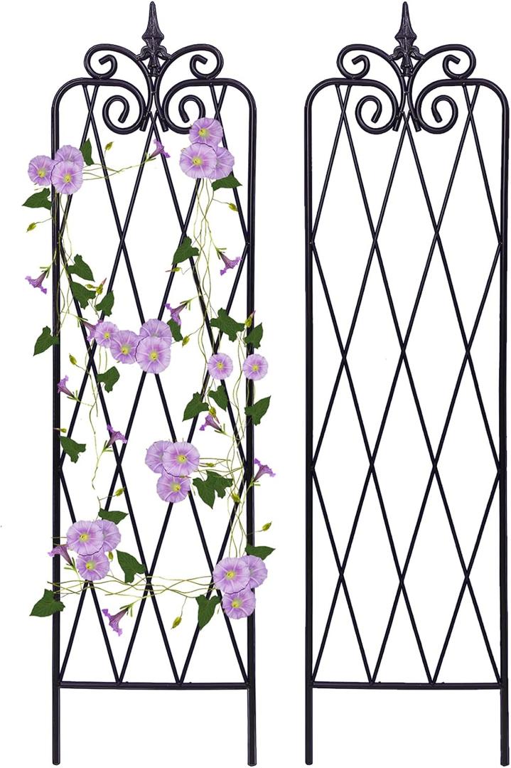 Trellis for Climbing Plants 59inch x15inch Rustproof Metal Vine Trellises for Outdoor Climbing Plants Support Structures A (150cm) 2Pack