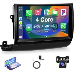 Leadfan Car Radio Stereo for Toyota Prius 2004 2005 2006 2007 2008 2009 with Wireless CarPlay Android Auto, 9'' IPS TouchScreen with Bluetooth GPS Navigation WIFI FM MIC Backup Camera 2+32G(Non-J.B.L)