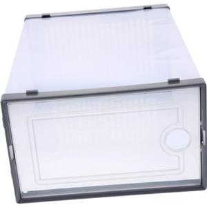 2 Pcs Plastic Shoe Boxes Drawers Sturdy Sturdy Anti Material for Home Organization Style (Grey)