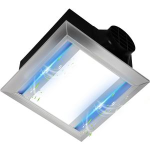 Brobear Bathroom Exhaust Fan 160CFM 1.0Sone 10x10 with Light Aluminum Alloy | 160 CFM 1.0 sone bathroom exhaust fan with light, 10x10in ceiling mount, 6000K aluminum alloy, easy install home office, Medium