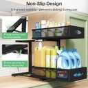 Under Sink Organizer, 2 Tier Pull out Cabinet Organizer Baskets with Mesh Sliding Drawers, Slide out Storage Shelf for Home, Kitchen, Bathroom, Pantry, Office Cabinet, Countertop(1 Pack)