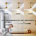 Ceiling Fans with Lights, Outdoor Ceiling Fans with Lights and Remote Control, 52 inch Modern Smart White and Gold Ceiling Fan, Outdoor Ceiling Fans for Patios 3 Blade Bedroom FarmhouseWhite