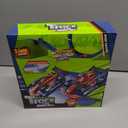 KETIEE Flex Tracks 16Ft for Kids: Flexible Race Car Ramp Track with 4 Small Racecars and 8 Suction Cups Compatible with Diecast 1/64th Cars, Rolls Up Portable Racetrack for Ages 3 & Up (Blue)