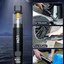 Car Vacuum Portable Cordless, 12000Pa 3-in-1 Car Vacuum Cleaner and Tire Inflator, 5000mAh Battery, 150 PSI, LED Light, Type-C Charge, Portable Tire Inflator for E-Bike, Motorcycle, Ball